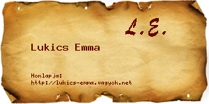 Lukics Emma névjegykártya