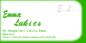 emma lukics business card